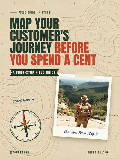 Adventure style cover slide: an expedition map with a route across the slides