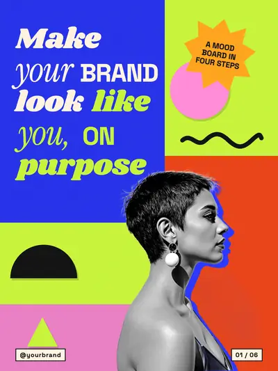 Creative style cover slide: art-school collage and clashing colour