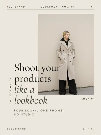 Fashion style cover slide: a lookbook with tall portraits