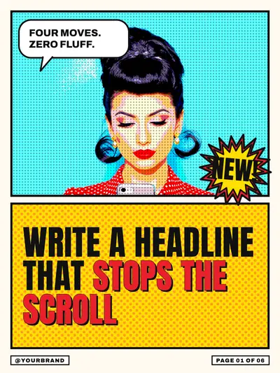 Pop Art style cover slide: halftone dots, comic panels and speech bubbles
