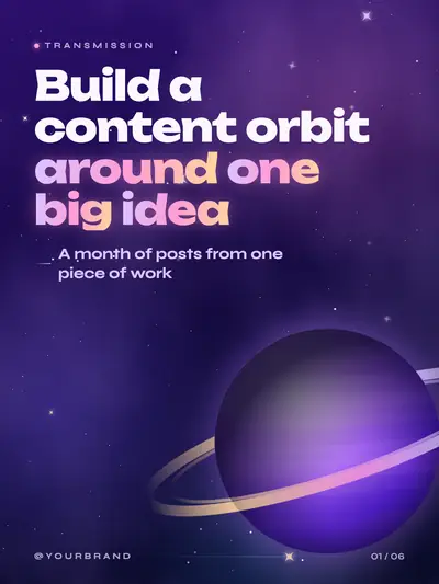 Cosmic style cover slide: a violet night sky and planets