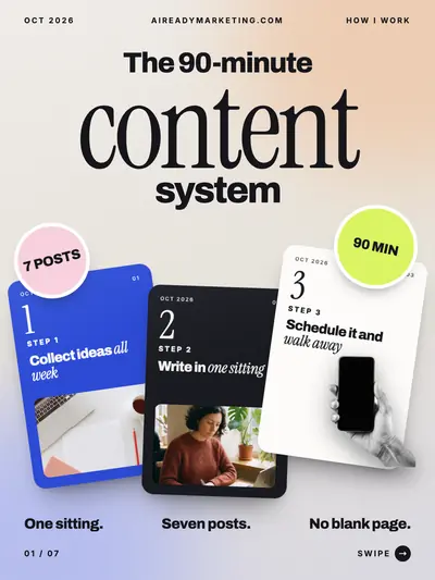 Stack style cover slide: stacked cards, numbered steps and bold stickers