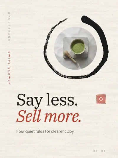 Zen Mode style cover slide: washi paper and a brushed circle